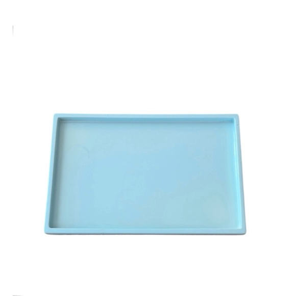 Jonathan Adler Happy Home Light Blue Lacquer Bathroom Vanity Tray - Picture 1 of 7